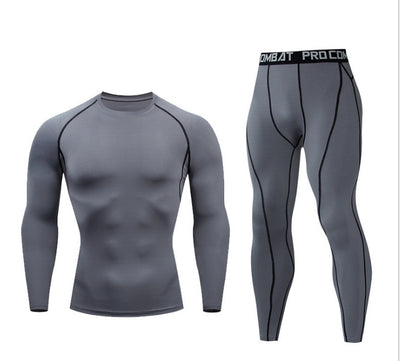 Men’s Quick-Dry Fitness Set Long Sleeve & Tights