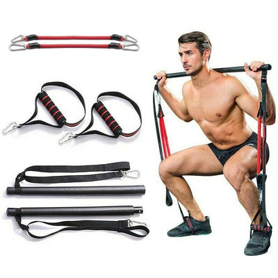 Pilates Bar Kit with Resistance Bands Portable Home Workout Set