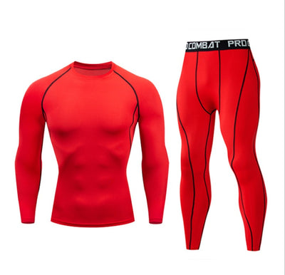 Men’s Quick-Dry Fitness Set Long Sleeve & Tights