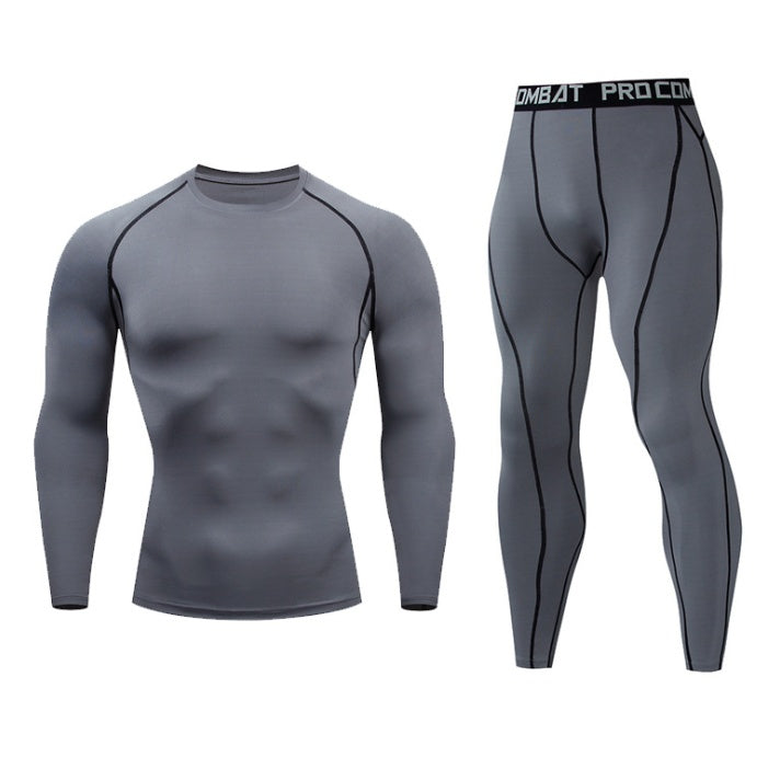 Men’s Quick-Dry Fitness Set Long Sleeve & Tights