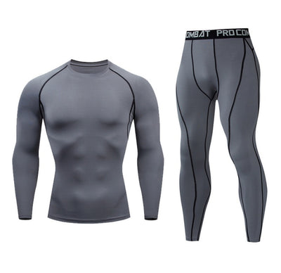 Men’s Quick-Dry Fitness Set Long Sleeve & Tights